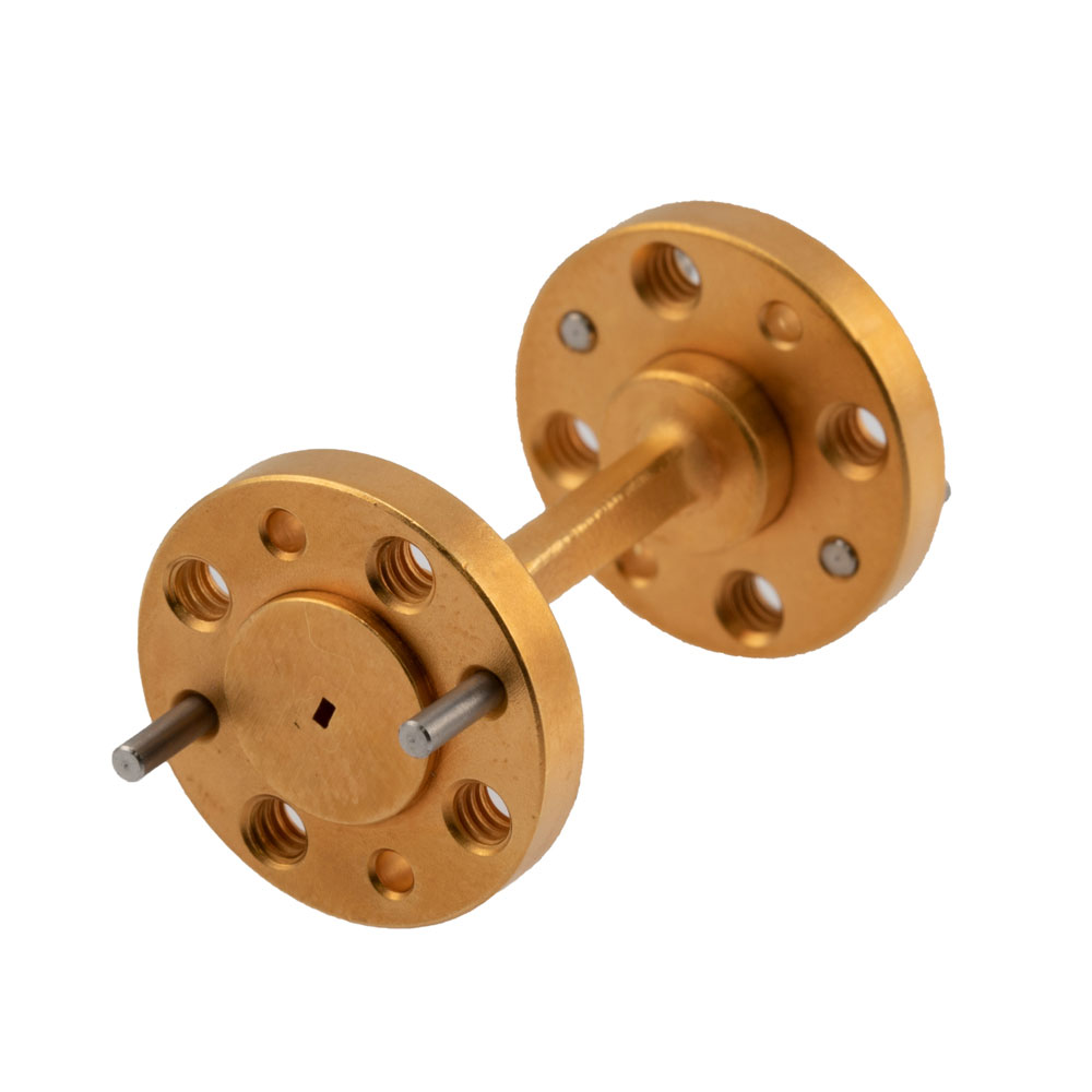 WR-5 45 Degree Waveguide Left-hand Twist Using a UG-387/U-Mod Flange and a 140 GHz to 220 GHz Frequency Range