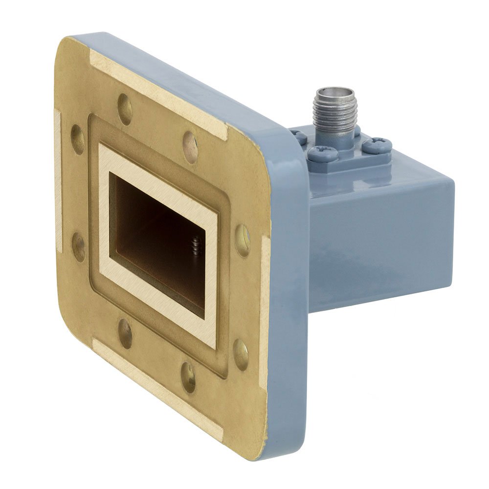 WR-112 to SMA Female Waveguide to Coax Adapter CPR-112G Grooved Flange With 7.05 GHz to 10 GHz Frequency Range For H Band