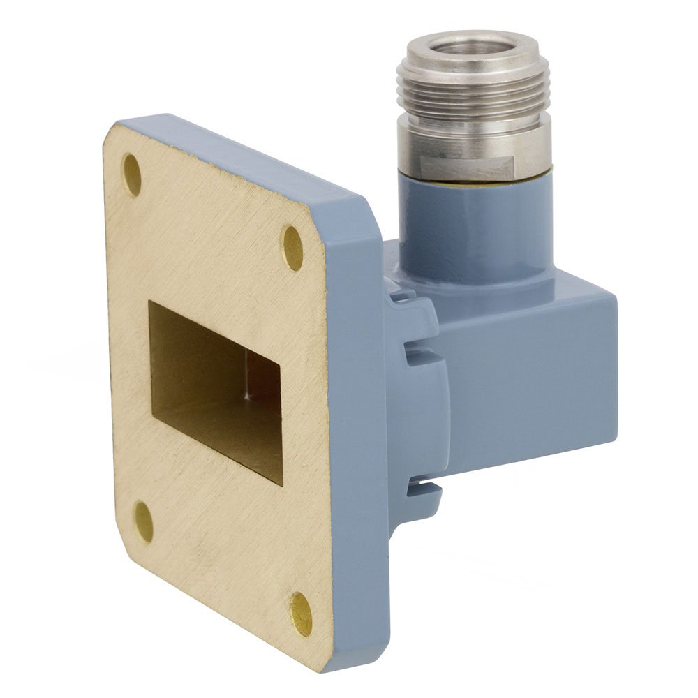 WR-112 to N Female Waveguide to Coax Adapter UG-51/U Square Cover Flange With 7.05 GHz to 10 GHz Frequency Range For H Band