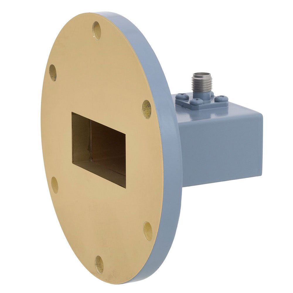 WR-137 to SMA Female Waveguide to Coax Adapter UG-344/U Round Cover Flange With 5.85 GHz to 8.2 GHz Frequency Range For C Band