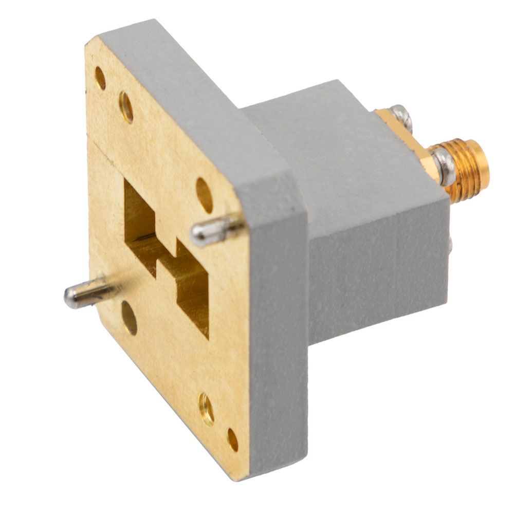 WRD-650 to SMA Female Waveguide to Coax Adapter UG Square Cover with 6.5 GHz to 18 GHz in Copper Alloy