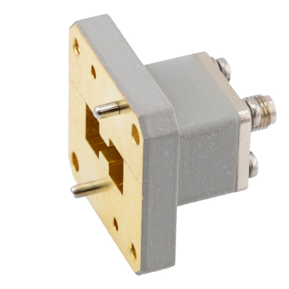WRD-750 to SMA Female Waveguide to Coax Adapter UG Square Cover with 7.5 GHz to 18 GHz in Copper Alloy