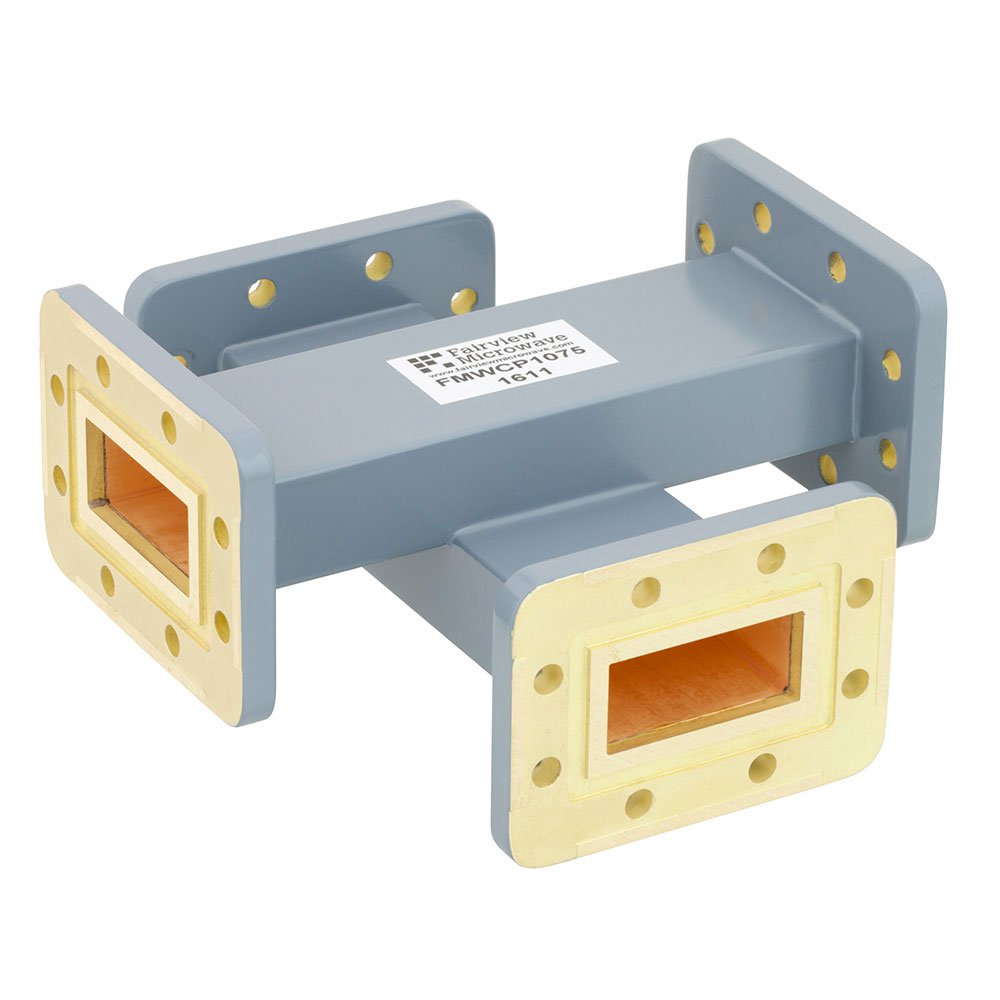 20 dB WR-137 Waveguide Crossguide Coupler with CPR-137G Flange from 5.85 GHz to 8.2 GHz in Copper Alloy