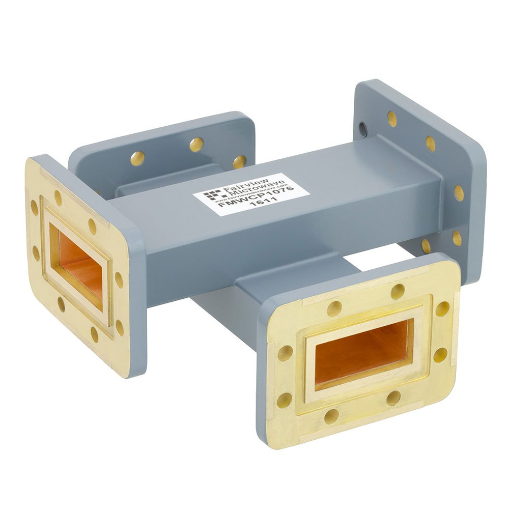 30 dB WR-137 Waveguide Crossguide Coupler with CPR-137G Flange from 5.85 GHz to 8.2 GHz in Copper Alloy