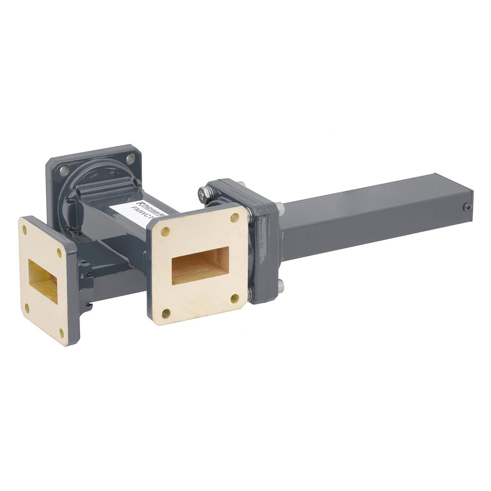 30 dB WR-112 Waveguide Crossguide 3 Port Coupler with UG-51/U Square Cover Flange from 7.05 GHz to 10 GHz in Bronze