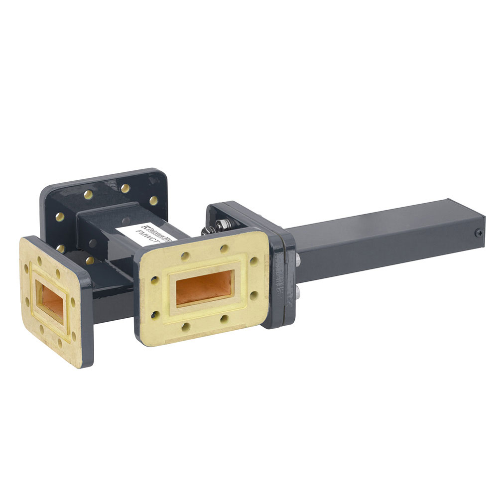 20 dB WR-112 Waveguide Crossguide 3 Port Coupler with CPR-112G Flange from 7.05 GHz to 10 GHz in Bronze