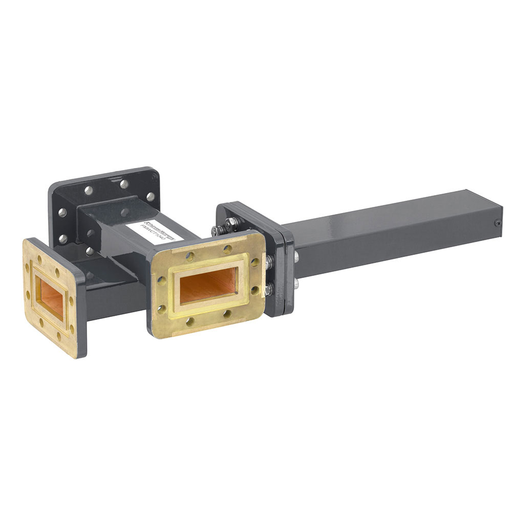 20 dB WR-137 Waveguide Crossguide 3 Port Coupler with CPR-137G Flange from 5.85 GHz to 8.2 GHz in Bronze