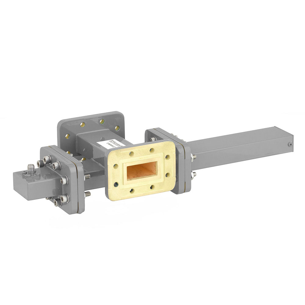 20 dB WR-112 Waveguide Crossguide Coupler with CPR-112G Flange and SMA Female Coupled Port from 7.05 GHz to 10 GHz in Bronze