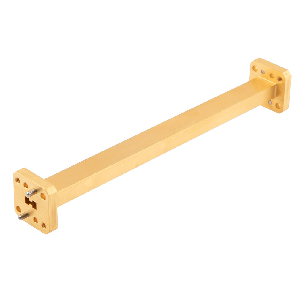 WRD-180 Straight Waveguide Section 6 Inch Length, UG Square Cover Flange from 18 GHz to 40 GHz in Brass