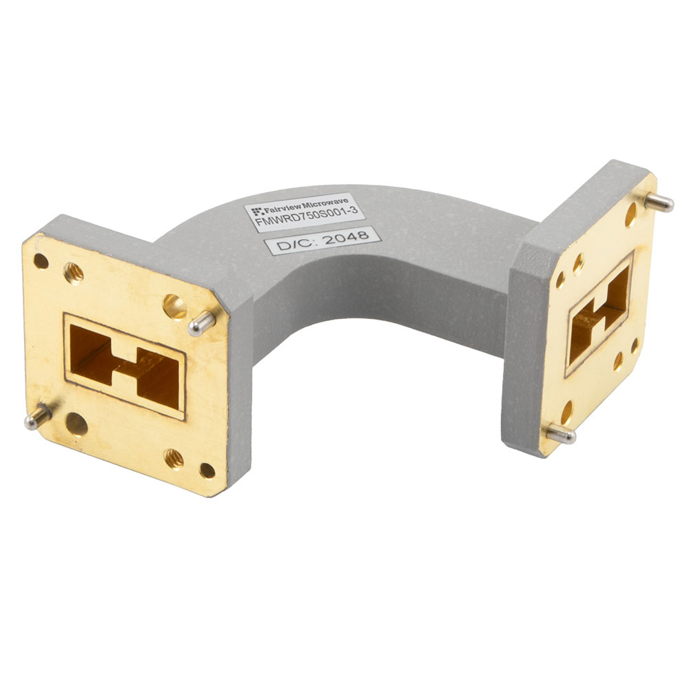 WRD-650 Waveguide H-Bend with UG Square Cover Flange Operating from 6.5 GHz to 18 GHz