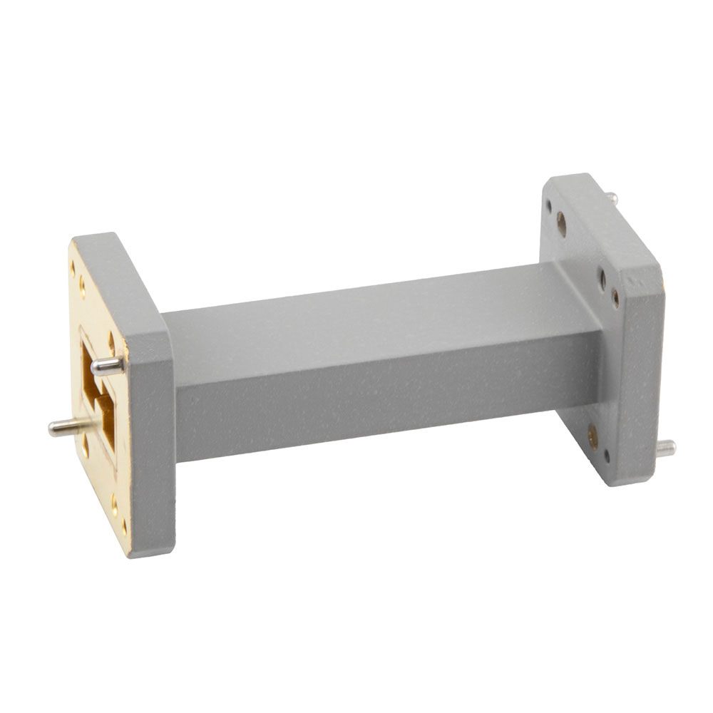WRD-650 Straight Waveguide Section 3 Inch Length, UG Square Cover Flange from 6.5 GHz to 18 GHz in Brass