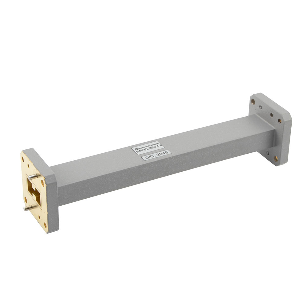 WRD-750 Straight Waveguide Section 6 Inch Length, UG Square Cover Flange from 7.5 GHz to 18 GHz in Brass
