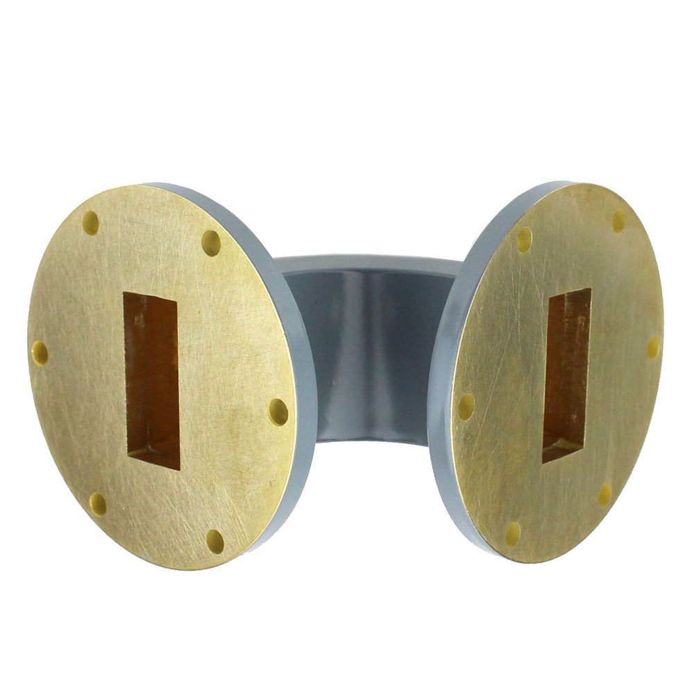 WR-137 Waveguide E-Bend Commercial Grade Using UG-344/U Flange With a 5.85 GHz to 8.2 GHz Frequency Range