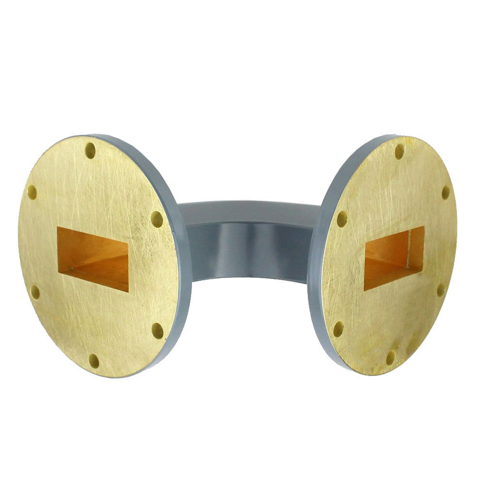 WR-137 Waveguide H-Bend Commercial Grade Using CPR-137G Flange With a 5.85 GHz to 8.2 GHz Frequency Range