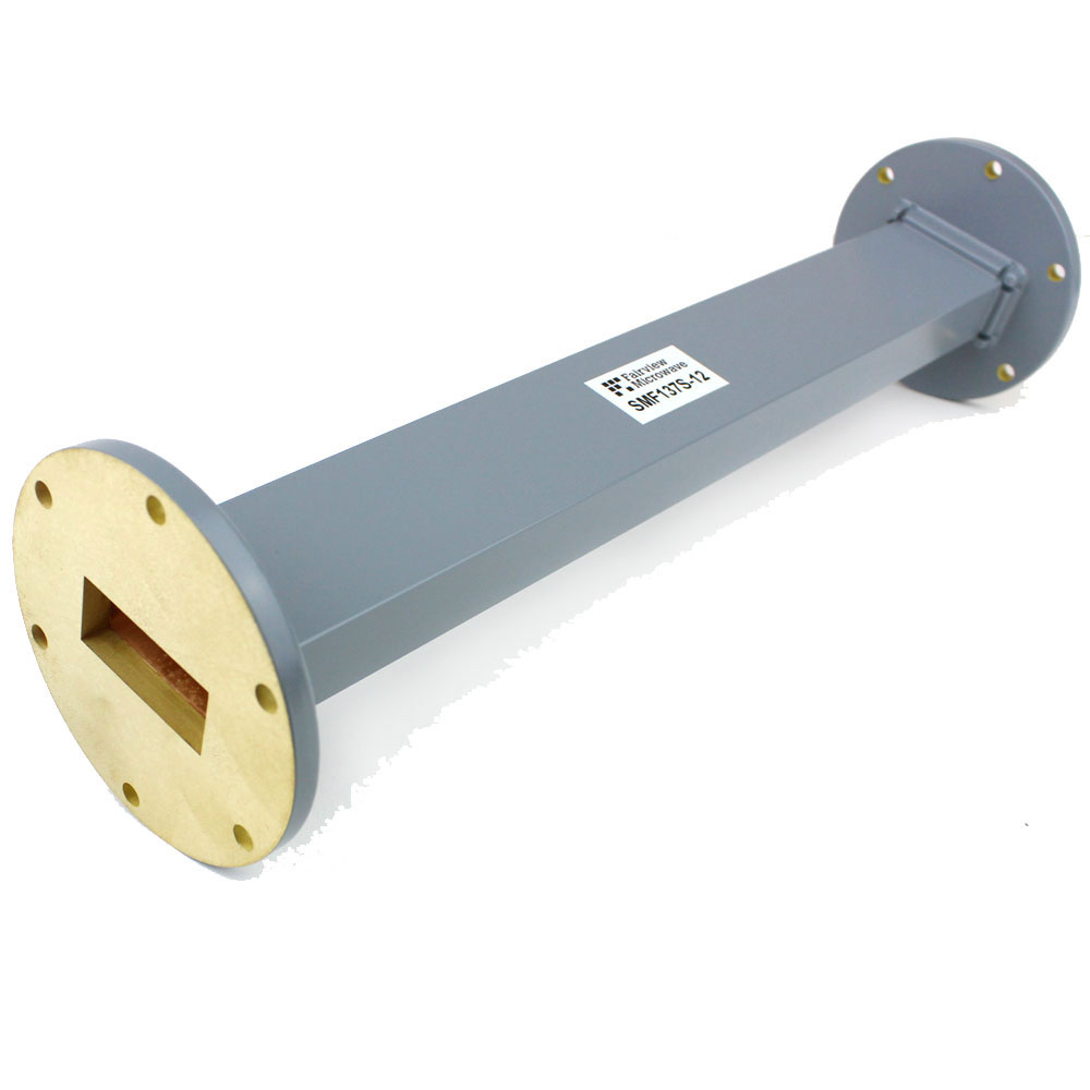 WR-137 Waveguide Section 12 Inch Length Straight Using UG-344/U Flange With a 5.85 GHz to 8.2 GHz Frequency Range in Commercial Grade