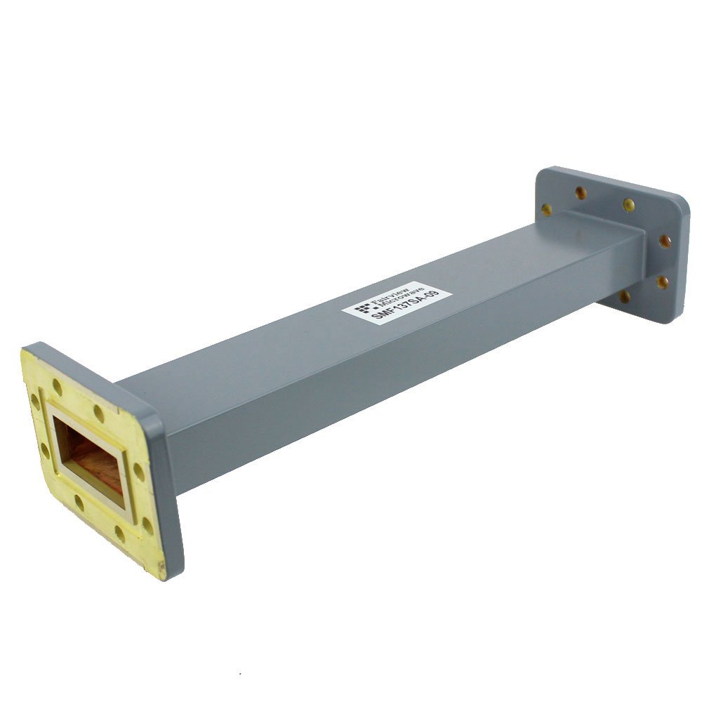 WR-137 Waveguide Section 9 Inch Length Straight Using CPR-137G Flange With a 5.85 GHz to 8.2 GHz Frequency Range in Commercial Grade