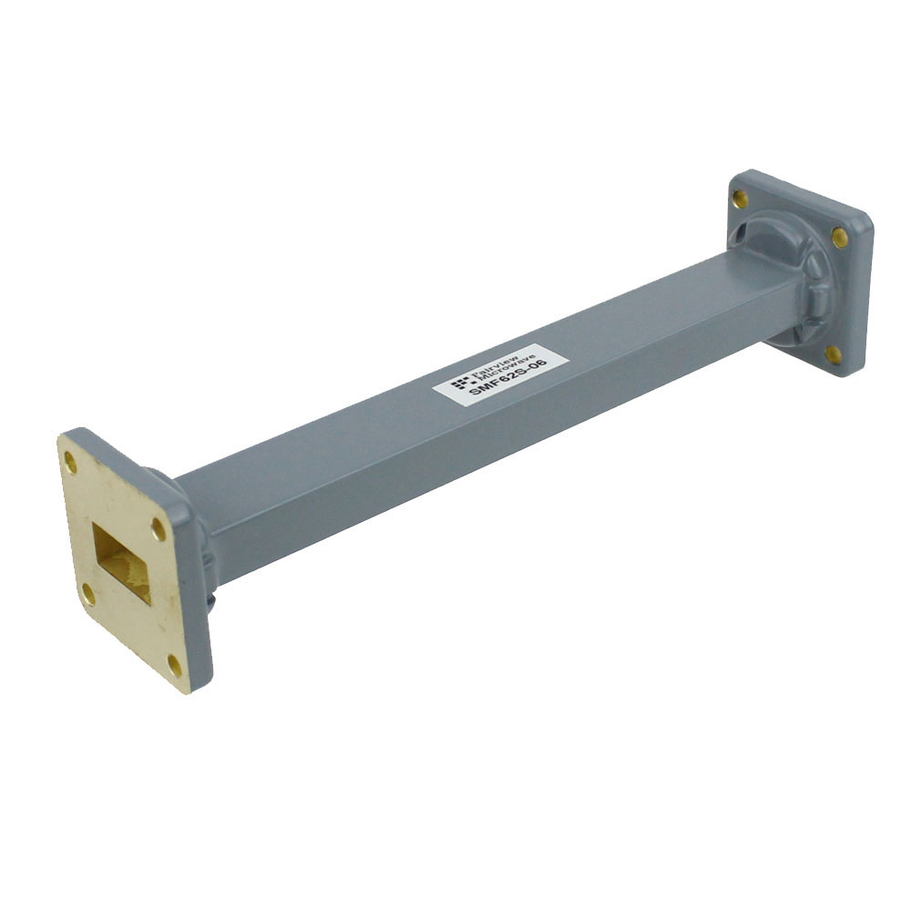 WR-62 Waveguide Section 6 Inch Length Straight Using UG-419/U Flange With a 12.4 GHz to 18 GHz Frequency Range in Standard