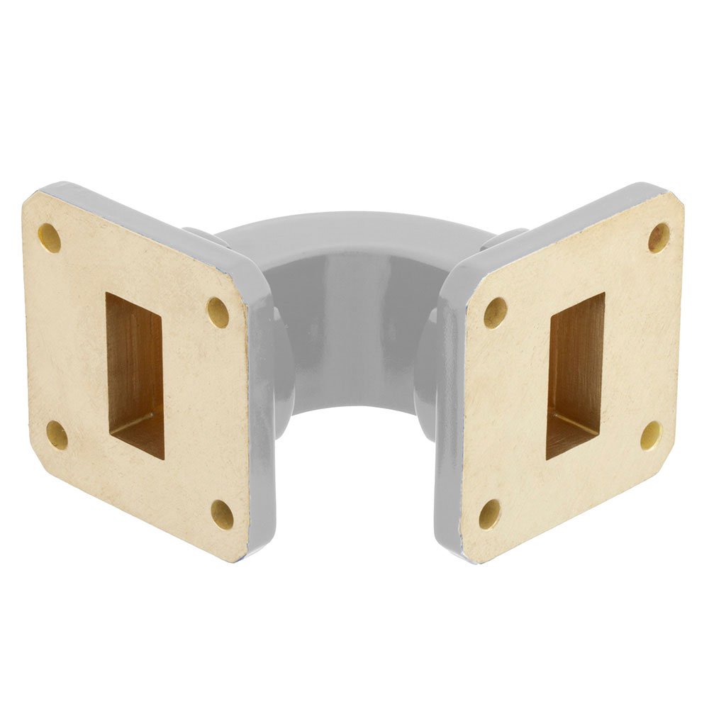 WR-75 Waveguide E-Bend Commercial Grade Using UBR120 Flange With a 10 GHz to 15 GHz Frequency Range