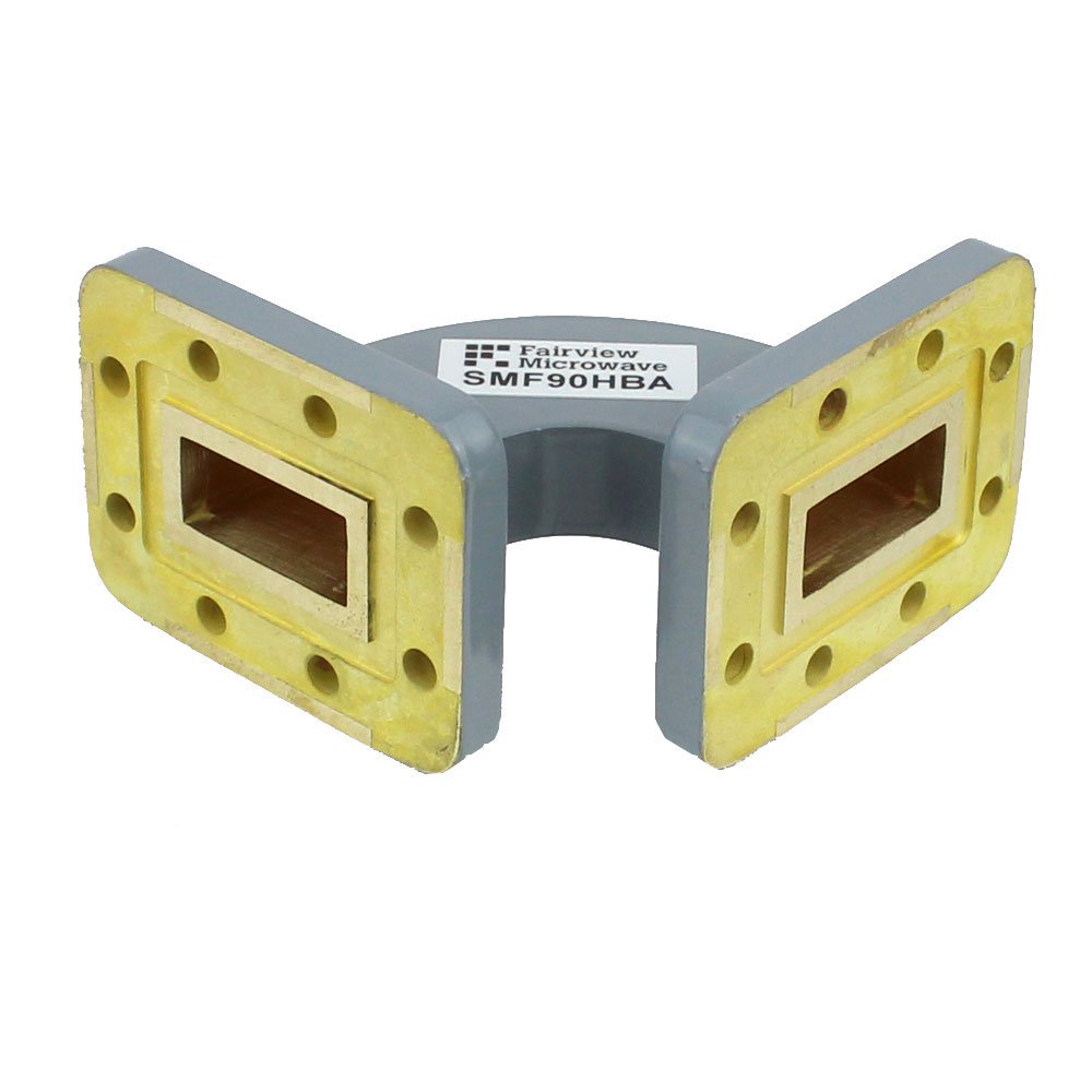 WR-90 Waveguide H-Bend Commercial Grade Using CPR-90G Flange With a 8.2 GHz to 12.4 GHz Frequency Range