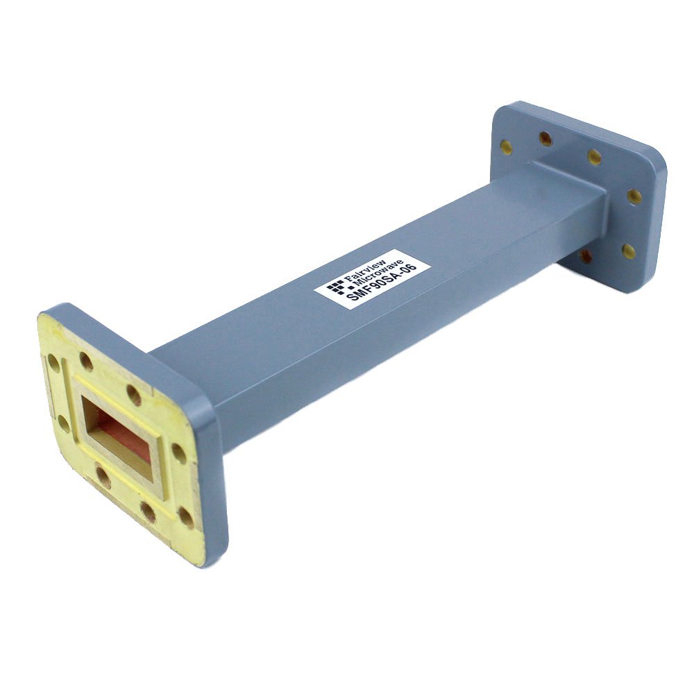WR-90 Waveguide Section 6 Inch Length Straight Using CPR-90G Flange With a 8.2 GHz to 12.4 GHz Frequency Range in Commercial Grade