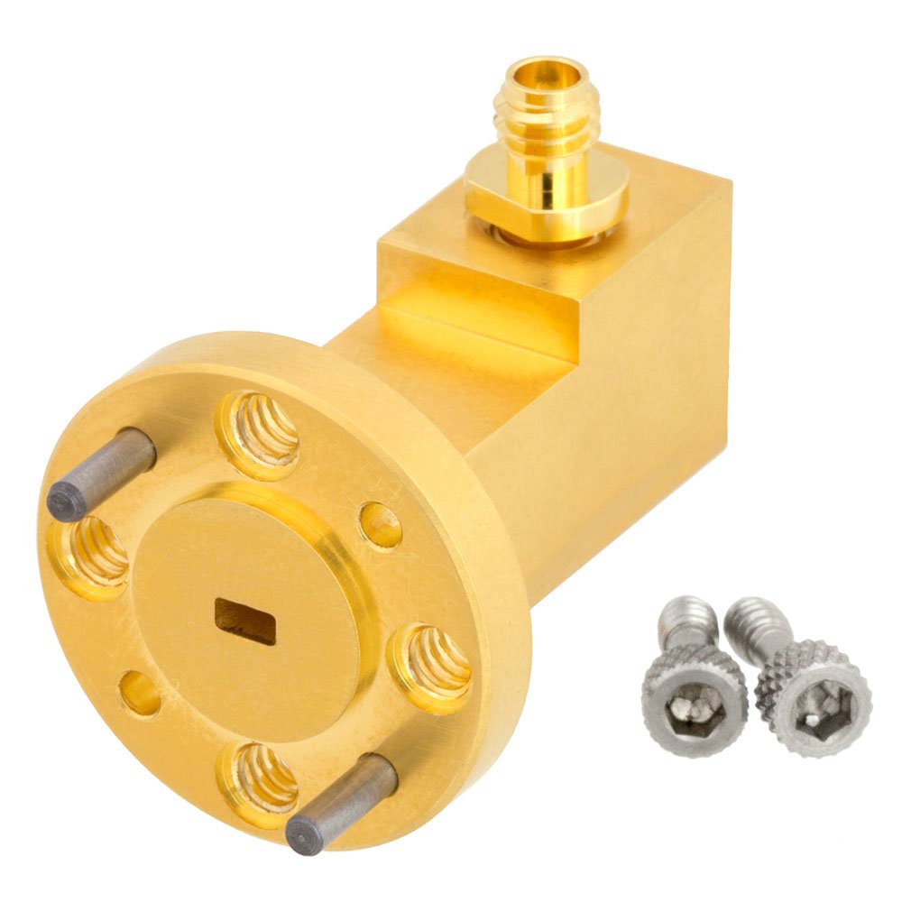 WR-10 to 1.0mm Female Waveguide to Coax Adapter UG-387/U-Mod Round Cover Flange With 75 GHz to 110 GHz Frequency Range For W Band