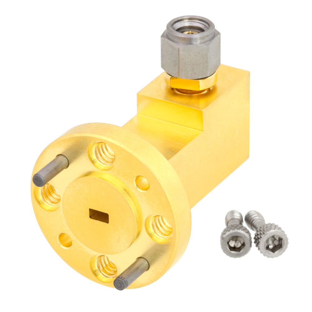 WR-10 to 1.0mm Male Waveguide to Coax Adapter UG-387/U-Mod Round Cover Flange With 75 GHz to 110 GHz Frequency Range For W Band