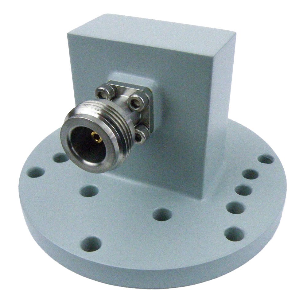 WR-137 to N Female Waveguide to Coax Adapter Round Cover Flange With 5.85 GHz to 8.2 GHz Frequency Range