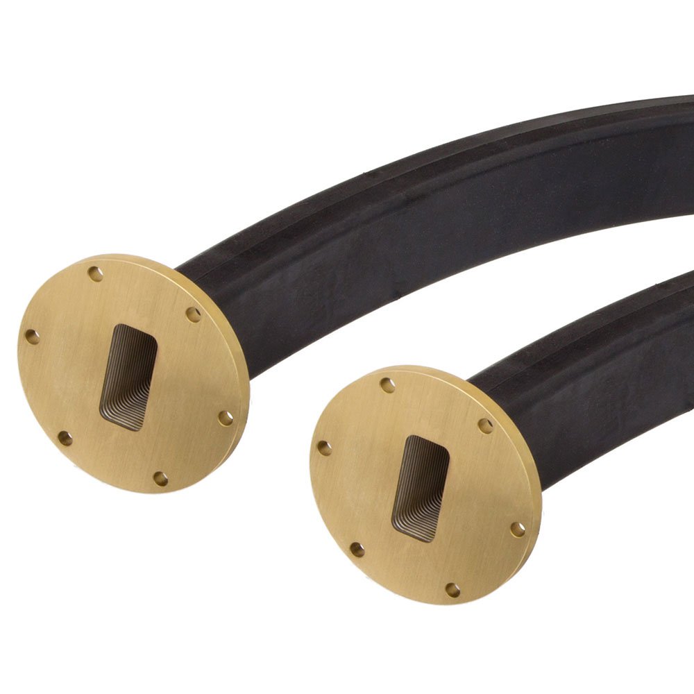 WR-137 Seamless Flexible Waveguide in 12 Inch Using UG-344/U Round Cover Flange With a 5.85 GHz to 8.2 GHz Frequency Range