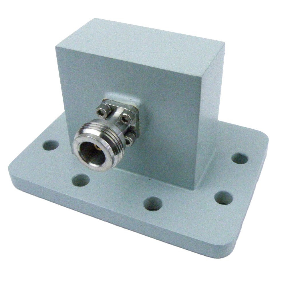 WR-187 to N Female Waveguide to Coax Adapter PDR48 Flange With 3.85 GHz to 5.85 GHz Frequency Range