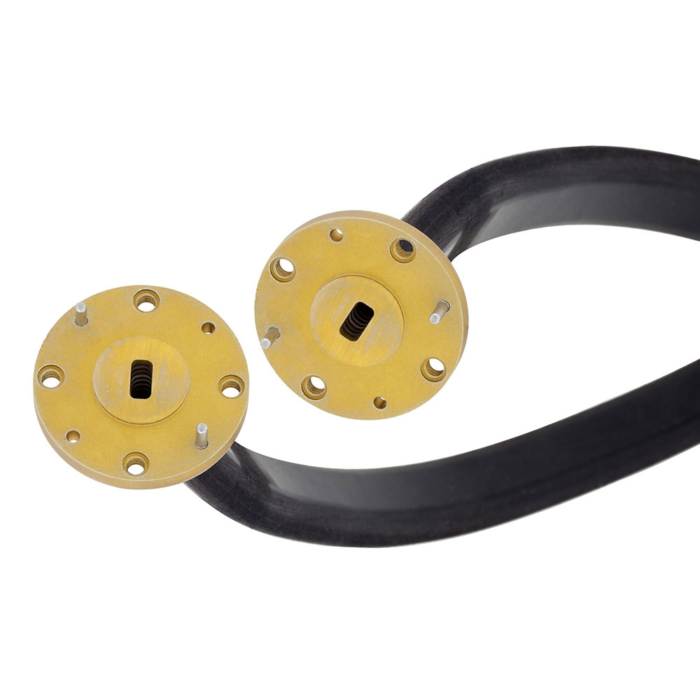 WR-22 Twistable Flexible Waveguide in 12 Inch Using UG-383/U Round Cover Flange With a 33 GHz to 50 GHz Frequency Range