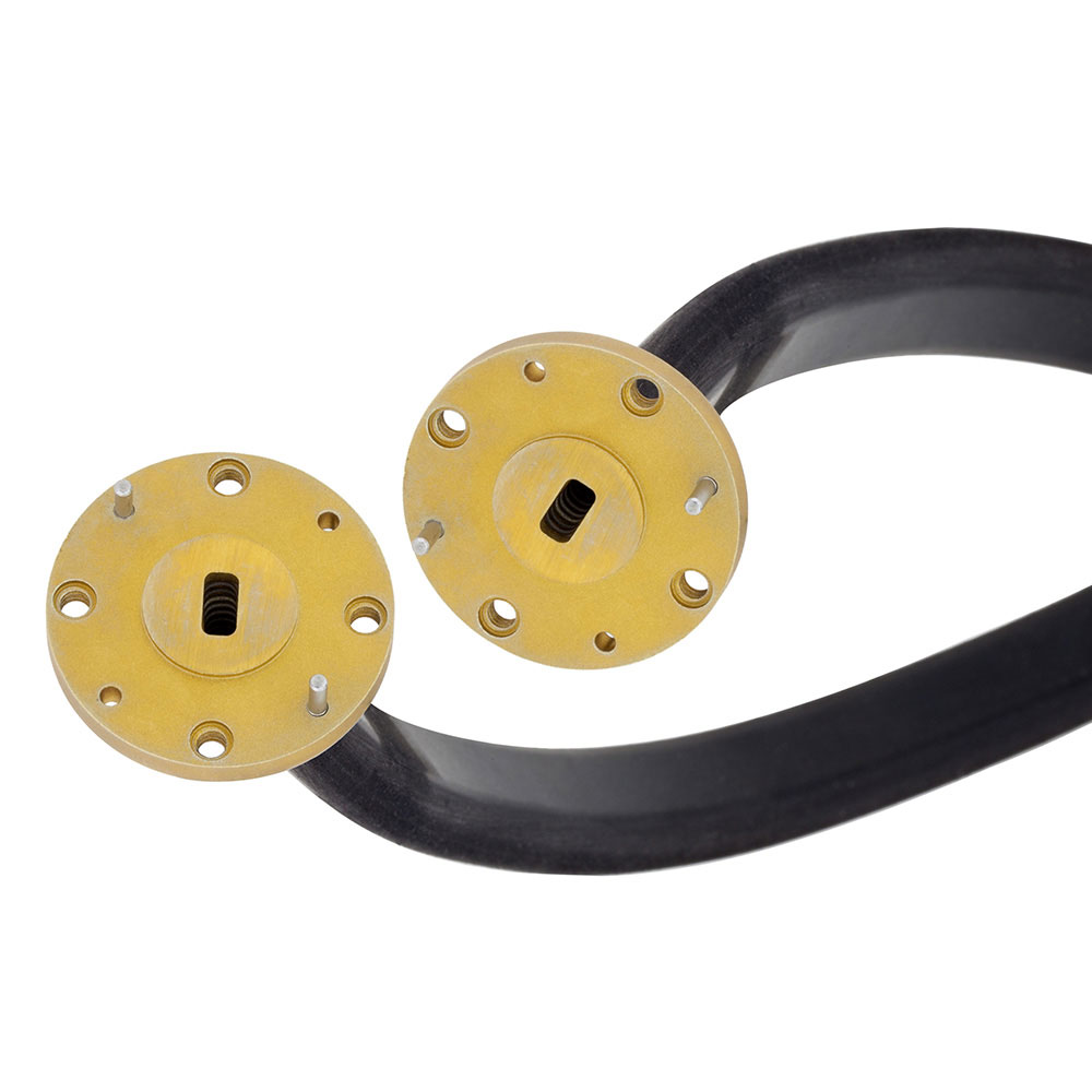 WR-22 Twistable Flexible Waveguide in 24 Inch Using UG-383/U Round Cover Flange With a 33 GHz to 50 GHz Frequency Range