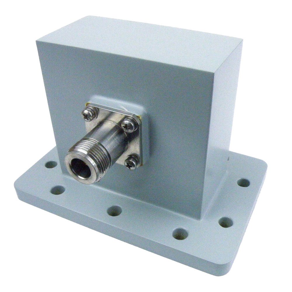 WR-284 to N Female Waveguide to Coax Adapter UDR32 Flange With 2.6 GHz to 3.95 GHz Frequency Range For S Band
