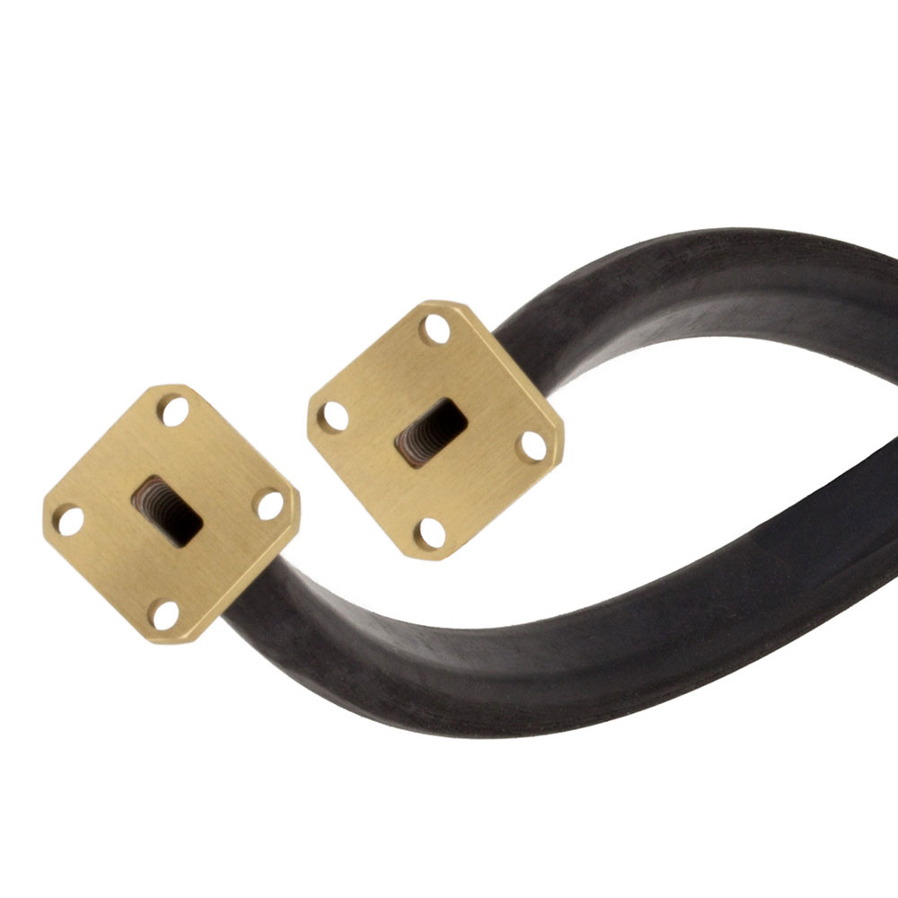 WR-28 Twistable Flexible Waveguide in 12 Inch Using UG-599/U Square Cover Flange With a 26.5 GHz to 40 GHz Frequency Range