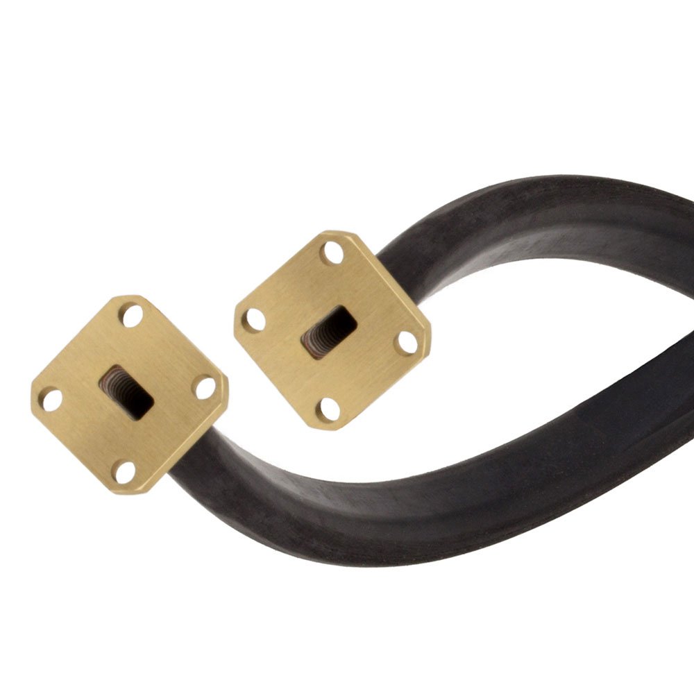 WR-28 Twistable Flexible Waveguide in 24 Inch Using UG-599/U Square Cover Flange With a 26.5 GHz to 40 GHz Frequency Range