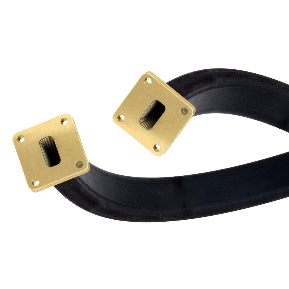WR-62 Twistable Flexible Waveguide in 12 Inch Using UG-1665/U Square Cover Flange With a 12.4 GHz to 18 GHz Frequency Range