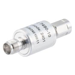 10 dB Fixed Attenuator NEX10 Male (Plug) to NEX10 Female (Jack) Up to 6 GHz Rated to 5 Watts, Aluminum Body, 1.25:1 VSWR