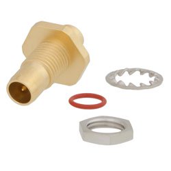 BMA Plug Bulkhead Slide-On Connector Solder/Non-Solder Contact Attachment For RG402, .141 SR Cable Gold Plated