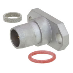 BMA Plug Slide-On Connector Field Replaceable Attachment 2 Hole Flange , .481 inch Hole Spacing With EMI Gasket and .012 inch Pin