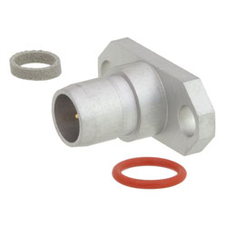 BMA Plug Slide-On Connector Field Replaceable Attachment 2 Hole Flange , .481 inch Hole Spacing With EMI Gasket