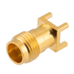 2.4mm Female (Jack) PCB Mount with Round Contact 50GHz VSWR1.25, 0.210 inches Hole Space with 0.059 inches Hole Diameter, Through Hole