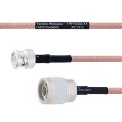 BNC Male to N Male MIL-DTL-17 Cable M17/60-RG142 Coax