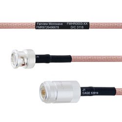 BNC Male to N Female MIL-DTL-17 Cable M17/60-RG142 Coax