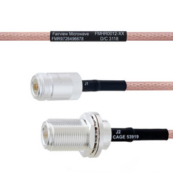 N Female to N Female Bulkhead MIL-DTL-17 Cable M17/60-RG142 Coax