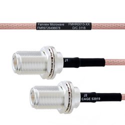 N Female Bulkhead to N Female Bulkhead MIL-DTL-17 Cable M17/60-RG142 Coax