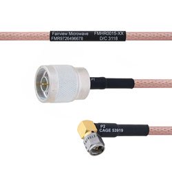 N Male to RA SMA Male MIL-DTL-17 Cable M17/60-RG142 Coax