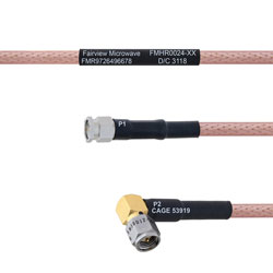 SMA Male to RA SMA Male MIL-DTL-17 Cable M17/60-RG142 Coax