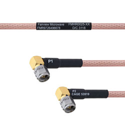 RA SMA Male to RA SMA Male MIL-DTL-17 Cable M17/60-RG142 Coax