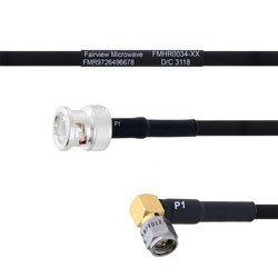 BNC Male to RA SMA Male MIL-DTL-17 Cable M17/84-RG223 Coax