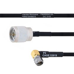 N Male to RA SMA Male MIL-DTL-17 Cable M17/84-RG223 Coax