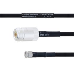 N Female to SMA Male MIL-DTL-17 Cable M17/84-RG223 Coax